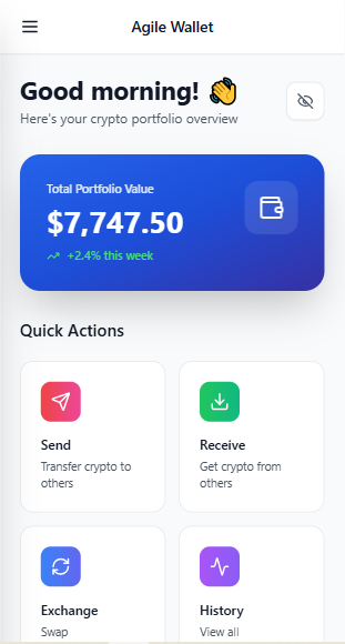 Agile Wallet Dashboard Preview